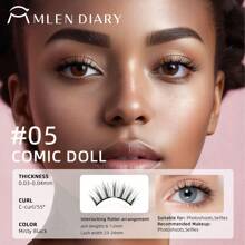 MLEN DIARY [Soft Magnetic] MLen Diary Magnetic Eyelash Case - Reusable Soft Magnetic Eyelashes, No Glue & Eyeliner, Waterproof, Lightweight Natural Look, 10-12mm, Includes Pouch & Brush, Magnetic Eyelashes Reusable