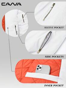 Cavva Men's Bomber Jacket Waterproof Windproof Lightweight Multi-Pockets Casual Warm Zip Up Casual Fall Winter Coats With Zipper Pockets Hiking Camping Working,Fleece - White - View 6
