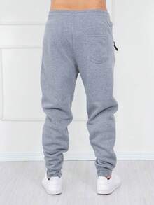 Men's Plus Size Fleece Sweatpants - 淺灰色 - 查看 2