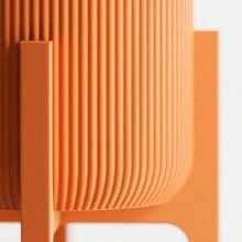 ORIZZONTE Modern Decorative Vase – 3-Piece Set With 2 Vases And 1 Stand In Minimalist Style, For Indoor Plants, Living Room, Desk Or Office, Elegant Design And Dual Personality For Your Home, 100% Made In Italy, Shipping From Italy - Orange - View 6