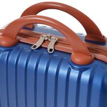 Juego de maletas de 4 piezas (14, 20, 24 y 28 pulgadas), material ABS, ruedas giratorias de 360°, cerradura TSA, asas telescópicas, equipaje de mano para viajes familiares o de negocios, color azul - Conjunto de 4 piezas - Azul - Ver 11