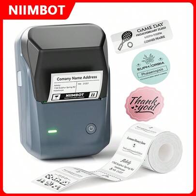  Niimbot B1迷你便携式热敏打印机，口袋标签打印机，适用于自粘贴纸、UV标签、蓝牙打印