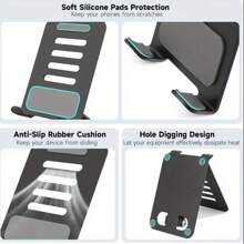 手机支架，可调节角度折叠式手机支架，带防滑底座，兼容所有手机，塑料桌面支架，免提观看，手机支架，平板电脑支架，手机配件，电子配件，坚固的结构，适合女性收纳整理器，旅行必需品，返校宿舍收纳秋季装饰 - 彩色 - 查看 9