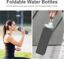 Collapsible Water Bottles Flexible  Silicone Reusable Foldable Water Bottle,Durable Lightweight Leak-Proof Compact Water Bottles For Travel Hiking Yoga Running Outdoor Sports,9744242
