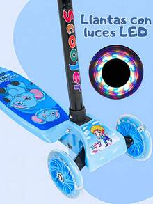 Patín Del Diablo Con Luz En Las llantas, Scooter Plegable Para Niños Con 3 Ruedas, Con Luz y Freno Trasero, Patinete Plegable Para Niños, Patines Para Niñas y Niños, Juguetes Para Niños y Niñas, Juguetes Para Dia del Niño - Azul - Ver 6