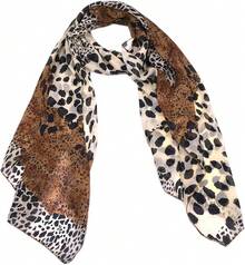™   Fashionable Soft Chiffon Scarfhalloween - 豹紋/剖面印花 - 查看 1