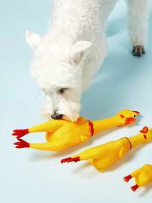 PETSIN Upgraded Screeching Chicken Pet Toy, Hot-Selling Dog Screaming Chicken Stress Relief Squeeze Squeaky Toy For Dogs Cats, Creative Funny Scream Chicken Plaything For Pet Entertainment - Multicolor - View 7
