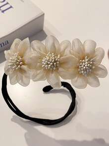 1pc Colorful Flower Hair Bun Maker, Delicate Hair Accessory, Suitable For Girls - Multicolor - View 6