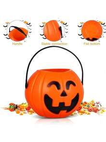 10 件万圣节糖果万圣节糖果桶南瓜糖果桶南瓜灯笼万圣节派对布置道具 - 彩色 - 查看 3