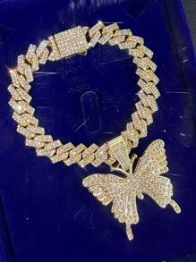 Pendentif papillon classique simple de style hip hop, chaîne cubaine de cheville, bijou personnalisé pour la Saint-Valentin, cadeau pour hommes et femmes, mère, fête des mères
