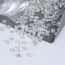 1 pieza de piedra suelta de moissanita sintética blanca en forma de corazón, de 3.0-5.0mm y 0.3-0.5ct, adecuada para montajes de joyería, uñas, anillos DIY, cadenas, pendientes y accesorios