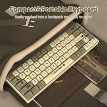 ATTACK SHARK AK680 60% 有线机械游戏键盘，支持热插拔轴体，RGB 彩虹背光，UV 印刷，EVA 音效控制，防鬼键，可编程，红轴 - 彩色 - 查看 9