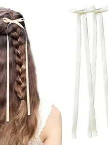 2 buc Accesorii de păr pentru femei, Agrafe de păr minimaliste la modă, Agrafe elegante cu panglică în stil balet, Agrafe dulci și drăguțe pentru uz zilnic, Extra lungi, Agrafe cu gheare, Gheare de păr, Agrafă de păr, Agrafă de păr tip aligator