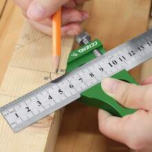 1 件木工方形划线器 - 钢尺定位块铝合金 - 45/60/90 度角划线器线标记规用于尺子定位器木工木工划线器测量工具 - 綠色 - 查看 3