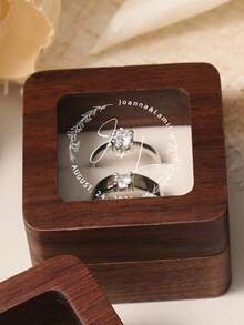 Custom Wooden Wedding Ceremony Ring Box With Clear Acrylic Cover, Personalized Engraved Engagement Proposal Holder, Two-Slot Ring Holder,Multi-Functional,Durable,Ornamental,Reusable,Exquisite,Stylish,High-Quality,Colorful,Modern,Custom,Personalized,Unique,Ideal Gifts For Him,Ideal Gifts For Her,Boyfriend,Dad,Girlfriend,Mom,Family,Friends,Tea Room,Home,Garden,Office,For Anniversaries,For Valentine's Day,For Mother's Day,For Birthdays,For Father's Day,For Graduation,For Weddings,For Housewarming,Customized Wedding Crafts