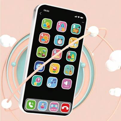 1 件儿童逼真苹果智能手机音乐手机，多模式触摸屏，男孩和女孩的益智玩具，生日礼物