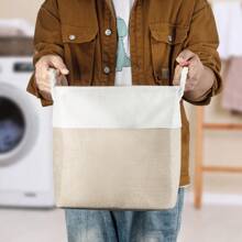 Foldable Storage Box Shelf Baskets With Handles Fabric Storage Baskets For Shelves Wardrobes And Closets Durable And Lightweight Home Organizer - 卡其色 - 查看 3