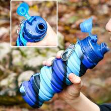 Collapsible Water Bottles Travel Water Bottle Sports Portable Sport Water Bottle Reusable Water Bottles Comes With Mountaineering Buckle 500ml Silicone Water-Proof Camping Water Bottle,9743647