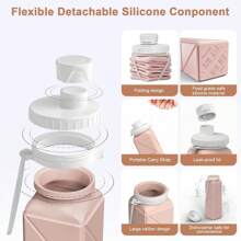 Collapsible Water Bottles, Portable Lightweight Reusable Leak-Proof  Silicone Foldable Water Bottle For Travel Hiking Camping Gym Outdoor Activities Sports,Detachable For Dishwasher,9744248