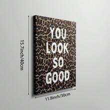 1 pieza "Luces increíble" Pintura en lienzo con estampado de leopardo, pintura con lema universitario, póster de guepardo, pintura decorativa de estilo juguetón para chica, adecuada para dormitorio, sala de estar, apartamento, decoración de pared de dormitorio, regalo para ella, opción sin marco o con marco - Multicolor - Ver 12
