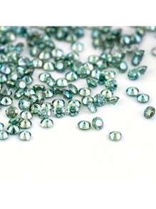 3-6.5mm Piedra sintética Moissanite redonda verde con ocho flechas y ocho corazones, adecuada para incrustaciones en joyería, uñas, anillos, collares, cadenas y aretes