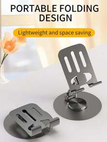 A Metal Phone Holder With A Rotating Folding Desktop Phone Holder - Multicolor - View 3