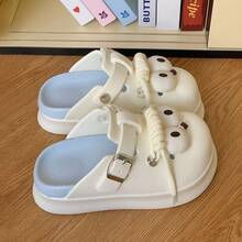 Women Clogs - Cute Big Eyes-white Coffee - View 4