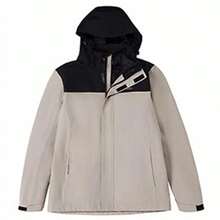 CAMEL CROWN Men's Outdoor Three-In-One Detachable Waterproof Plush Down Jacket - Overlay Gray Black - View 1