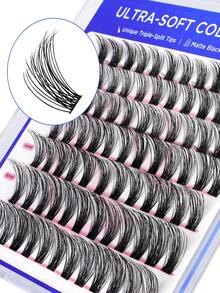 77Pcs Bepholan Lash Clusters, Individual Cluster Lashes, 10-16mm C Curl DIY Eyelash Extension Super Thin Band Resuable Soft Glue Bonded Lash Extensions (PJSD727-84B)