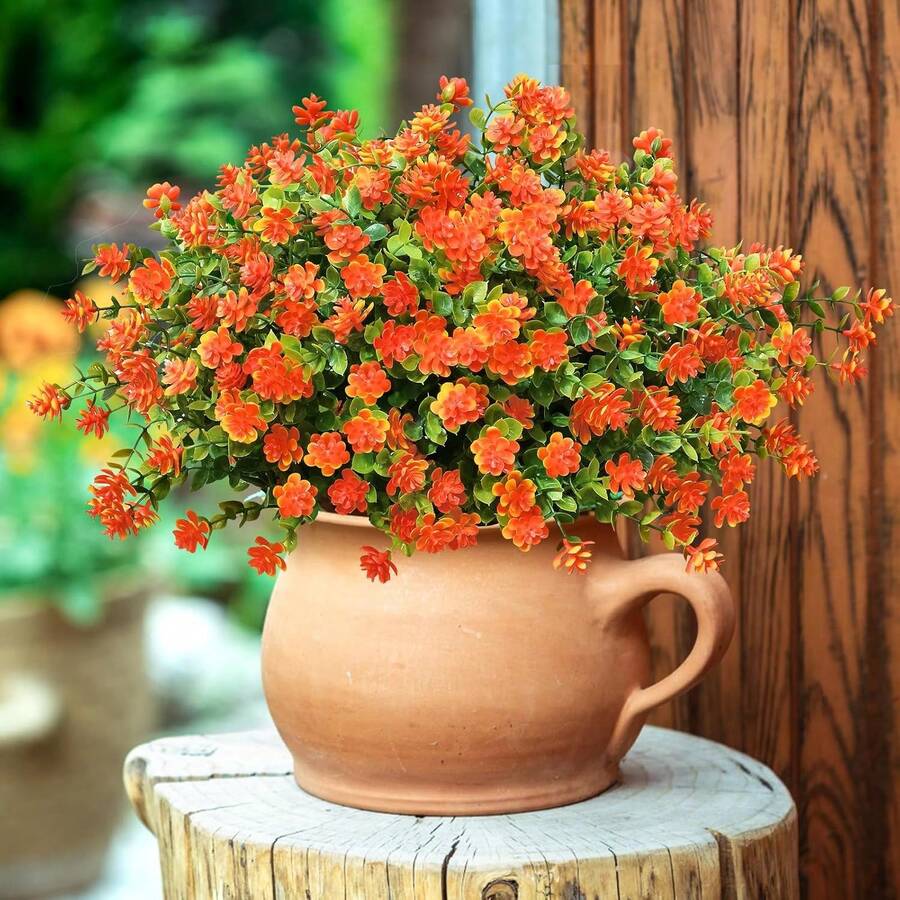 1 Stück/3 Stücke/5 Stücke/40 Stücke Künstliche Blumen - Eukalyptusblumen, Seide Eukalyptusblumen, Künstliche Pflanzen, Heim, Esszimmer, Wohnzimmer, Außengarten Dekoration, Die Kunst des Blumenarrangierens, Fotografie Requisiten, Herbst, Vase, Blumenwand, Blumenkranz, Brautstrauß, Hochzeitsdekoration, DIY Blumenkranzmaterialien, Geburtstagsparty Dekorationsmaterialien, Heimdekoration Accessoires - orange - Übersicht 1