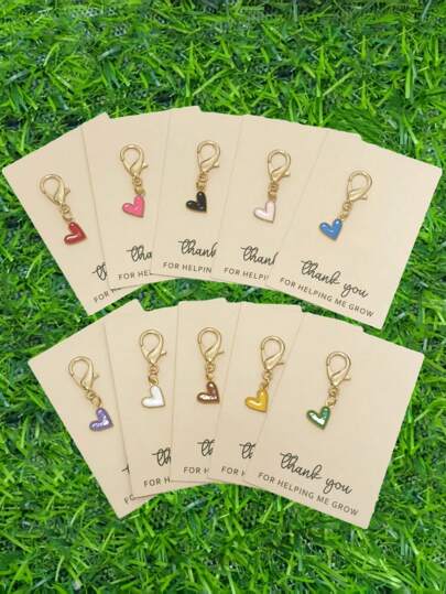 6 Stücke zufällige Farbe - Niedlicher Marienkäfer & Gänseblümchen Schlüsselanhänger Set, inklusive "Danke, dass du mir geholfen hast zu wachsen" Karte, unterstützendes Geschenk, Dankeschön Geschenk, Freundschaftsgeschenk, Geburtstag, Hochzeit, Feiertag, Lehrertag, Abschluss, Erntedankfest, Neujahr, ideales kleines Weihnachtsgeschenk