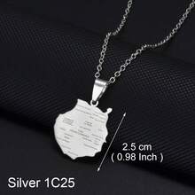 1pc Stainless Steel La Palma Island Map Pendant Necklace, Jewelry For Women & Girls - Multicolor - View 14