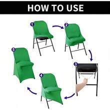 6 Pack Gold Spandex Folding Chair Covers In Stretch Washable Fabric Wedding, Party, Holidays, Celebration, And Other Special Events - Ngọc lục bảo - Xem 6