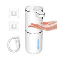 Nuevo dispensador de jabón líquido automático con sensor, lavado de manos líquido transfronterizo, dispensador de jabón de manos con espuma eléctrico montado en la pared, Serie P11, diseño de botella de onda elegante, tiempo de dispensación de espuma/líquido ajustable de 0.3/0.8/1.5/2.0 segundos, detección rápida de 0.25 segundos. - Serie P11 - Ver 3