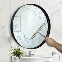 不锈钢刮水器带壁钩，适用于浴室、淋浴房玻璃门、窗户和汽车清洁，多功能刮水器带粘钩（10英寸），时尚银色 - 彩色 - 查看 8