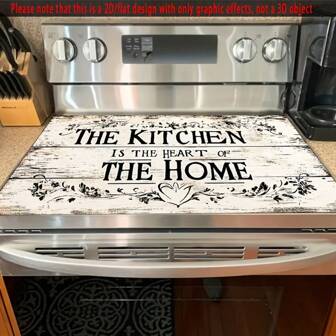 1pc Kitchen Is A Protective Cover For The Heart Of The Home, Which Is Scratch-Resistant And Heat-Resistant. It Is Suitable For Household Appliances Such As Electric Glass Cookers, Cooker Covers, Dryer Covers, Ironing Boards, Coffee Machines, Etc., Home Kitchen Decoration, Holiday Parties, Gifts For Couples, And The Best Gift For Friends. It Is Easy To Clean And Does Not Need Electricity.