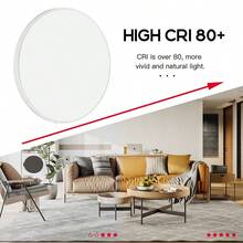 1pc 50W Ultra-Thin Modern LED Flush Mount Ceiling Light, 180-265V, 3700 Lumens, 3 Color Temperatures 3000K/4000K/6500K, Indoor LED Panel Lamp, Round Ceiling Light Fixture For Bedroom, Living Room, Kitchen, Hallway - White Ceiling Lamp 180-265V - View 7