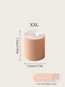 1 Rolo de Fita Levantadora de Seios - Fita Adesiva Invisível para Levantar o Busto, Tecido Respirável e Elástico, Fita Adesiva de Sutiã para Vestidos Sem Alças e Costas Nuas, Tamanhos A-G, Fita Levantadora de Peito Reutilizável