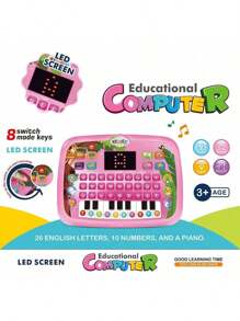 儿童平板电脑幼儿学习板，带教字母数字单词音乐数学早期发展互动电子玩具，适合 3 岁以上男孩和女孩，蒙特梭利婴儿玩具