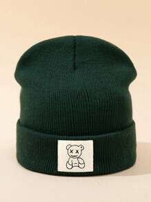 1 件男女通用条纹和熊图案针织帽，柔软温暖，适合户外休闲穿着，适合任何场合秋季服装 - 套頭帽 - 查看 21