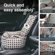 Upgraded Dog Car Seat, Portable & Detachable Travel Booster For Small Dogs & Cats Under 25lbs, Soft Bed With Breathable Summer Design, Safety Buckle, Fits Front & Back Seats - 彩色 - 查看 4