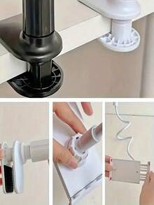 GICOOK 手机配件手机支架折叠平板电脑支架 - 节省空间、可调节、懒人、创意桌面床头夹，设计多样，观看舒适，打字方便 - 非常适合家庭、办公室或旅行使用、Android 手机、送给家人、朋友、生日、春季、夏季、母亲节、男朋友、女朋友的礼物 360° 旋转 - 白色 - 查看 4