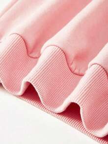 少女卫衣印花宽松套头毛衣上衣 Y2K 女孩学院风服装 - 粉色 - 查看 5