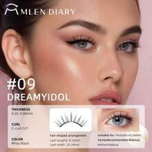 MLEN DIARY [Soft Magnetic] MLen Diary Magnetic Eyelash Case - Reusable Soft Magnetic Eyelashes, No Glue & Eyeliner, Waterproof, Lightweight Natural Look, 10-12mm, Includes Pouch & Brush, Magnetic Eyelashes Reusable