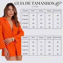 Women's Elegant Blazer And Short Set - 橘色 - 查看 11
