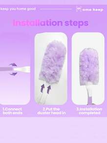 30pcs/20/10/5 Pieces, Electrostatic Dust Removal Brush Head Replacement, Household Dust Removal Brush Head Replacement, Dust Removal Brush Head Replacement, Suitable For Laundry, Furniture, Car, Keyboard, (Without Handle), Cleaning Supplies, Cleaning Tools, Christmas Supplies, Halloween Cleaning - Purple - View 5