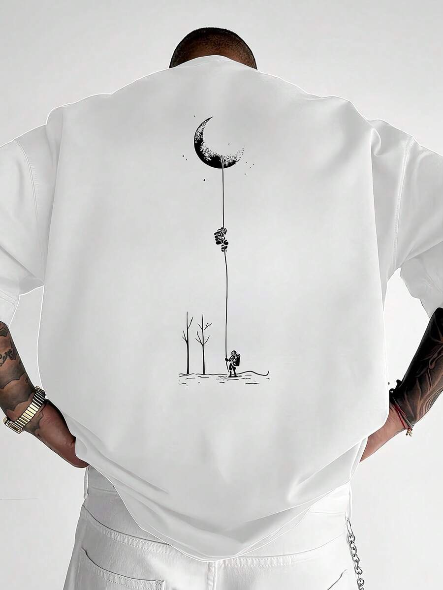 Men's Fashionable Printed Loose Short Sleeve T-Shirt | Exquisite Design | Summer Essential | Easy To Match, Showcasing Your Style