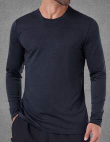 Paquete de 6/12 camisetas de manga larga para hombre Playera tipo Henley manga larga para hombre color negro casual y cómoda | playera negra hombre, playera manga larga hombre, playera henley hombre, camiseta negra casual, ropa básica hombre, playera cuello redondo con botones, moda masculina casual, playera algodón hombre, camiseta larga hombre, playera básica negra., secado rápido, absorbe la humedad, atléticas, correr, gimnasio, entrenamiento - 6 piezas - Ver 2