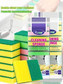 12 件厨房擦洗垫、海绵擦洗器、清洁刷套装，适用于肥皂、餐具、平底锅、毛巾、架子、水槽、洗碗机 - 彩色 - 查看 2