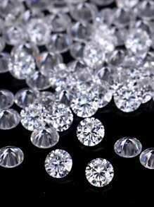 1 pieza de piedra suelta de moissanita sintética blanca redonda de 4.0-8.0 mm / 0.3-2 ct, adecuada para montajes de joyería, uñas, anillos DIY, cadenas, aretes y accesorios